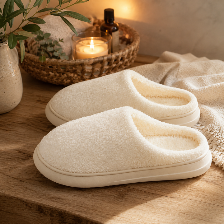 Nordic Fleece Slipper | Women's Cozy Fluffy House Slippers with Platform Sole