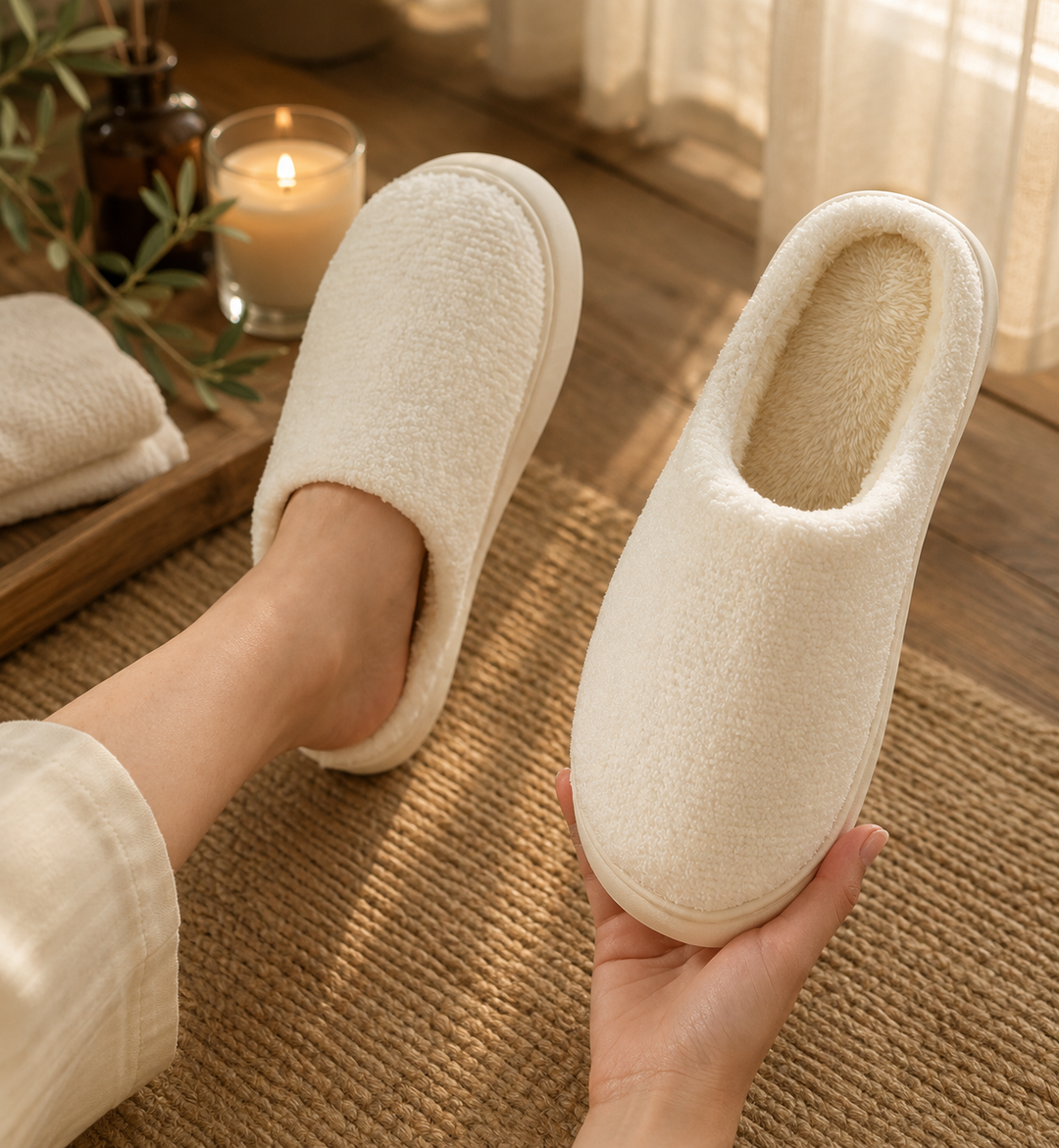 Nordic Fleece Slipper | Women's Cozy Fluffy House Slippers with Platform Sole