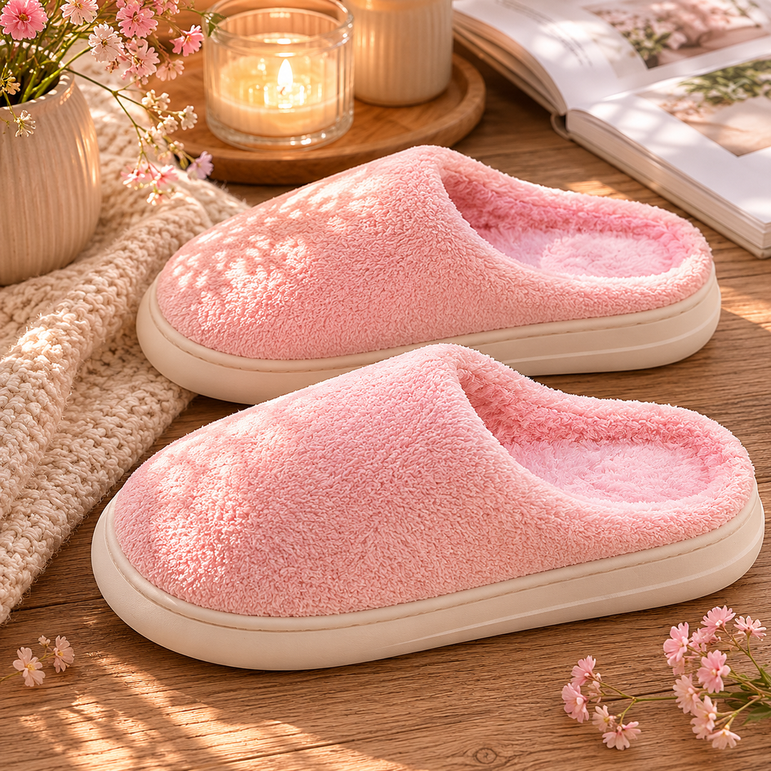 Nordic Fleece Slipper | Women's Cozy Fluffy House Slippers with Platform Sole