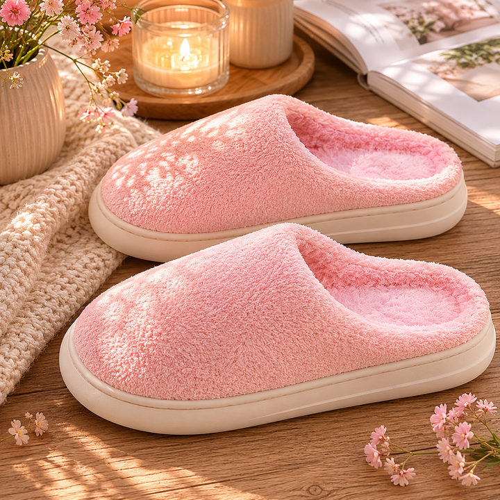 Nordic Fleece Slipper | Women's Cozy Fluffy House Slippers with Platform Sole
