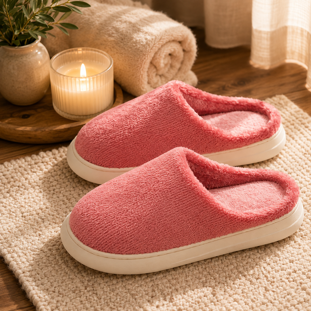 Nordic Fleece Slipper | Women's Cozy Fluffy House Slippers with Platform Sole
