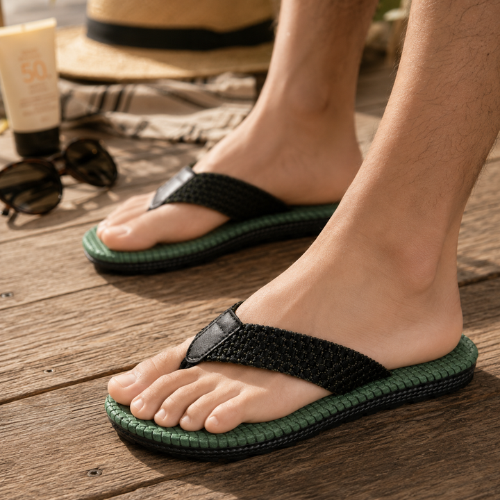 Malibu Woven Thong Flip Flop | Men's Casual Beach Sandals
