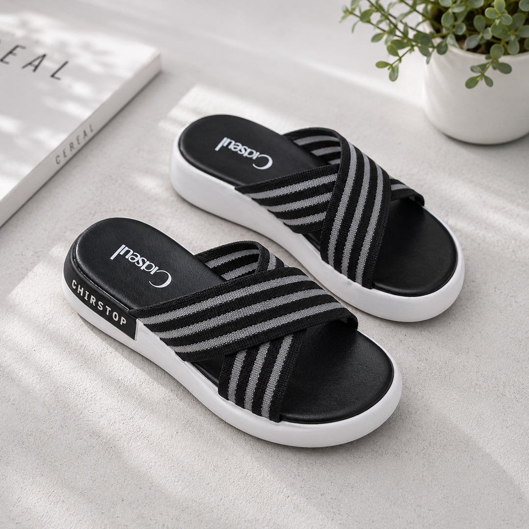 Valencia Cross-Strap Platform Slide | Women's Lightweight Open-Toe Sandals