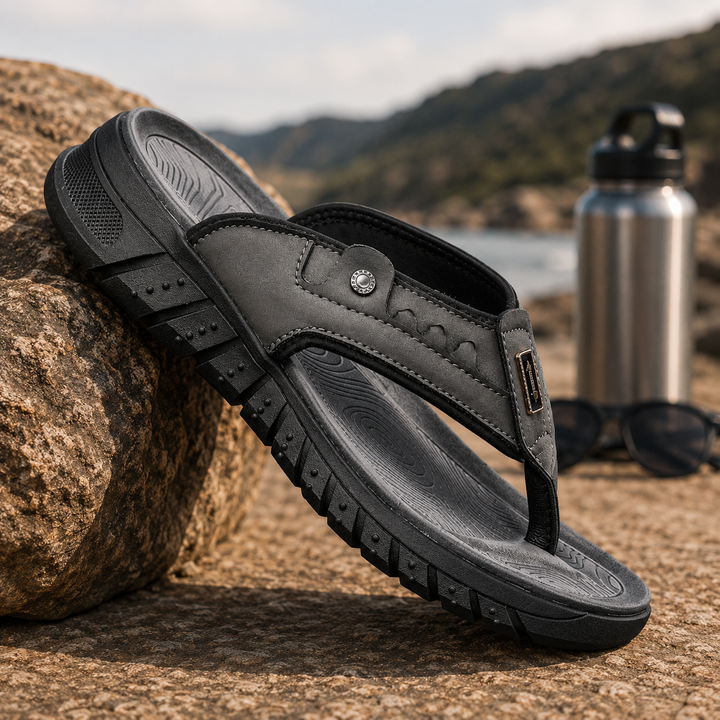 Ranger Outdoor Thong Sandal | Men's Non-Slip Leather-Style Flip Flops