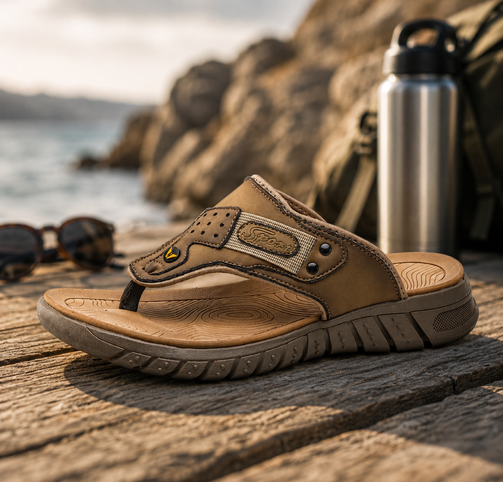 Ranger Outdoor Thong Sandal | Men's Non-Slip Leather-Style Flip Flops