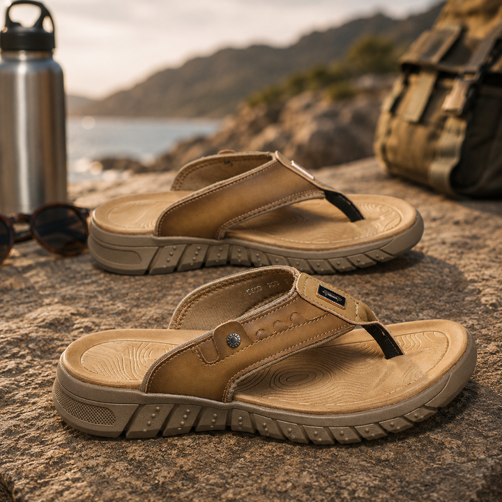 Ranger Outdoor Thong Sandal | Men's Non-Slip Leather-Style Flip Flops