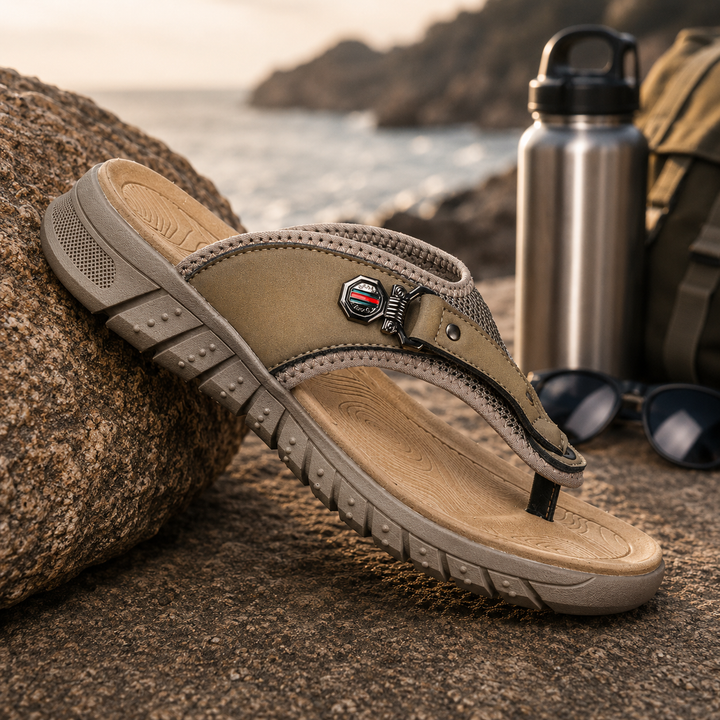 Ranger Outdoor Thong Sandal | Men's Non-Slip Leather-Style Flip Flops