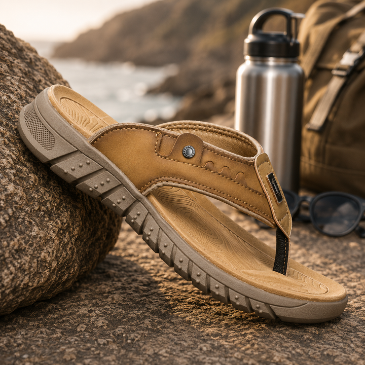 Ranger Outdoor Thong Sandal | Men's Non-Slip Leather-Style Flip Flops