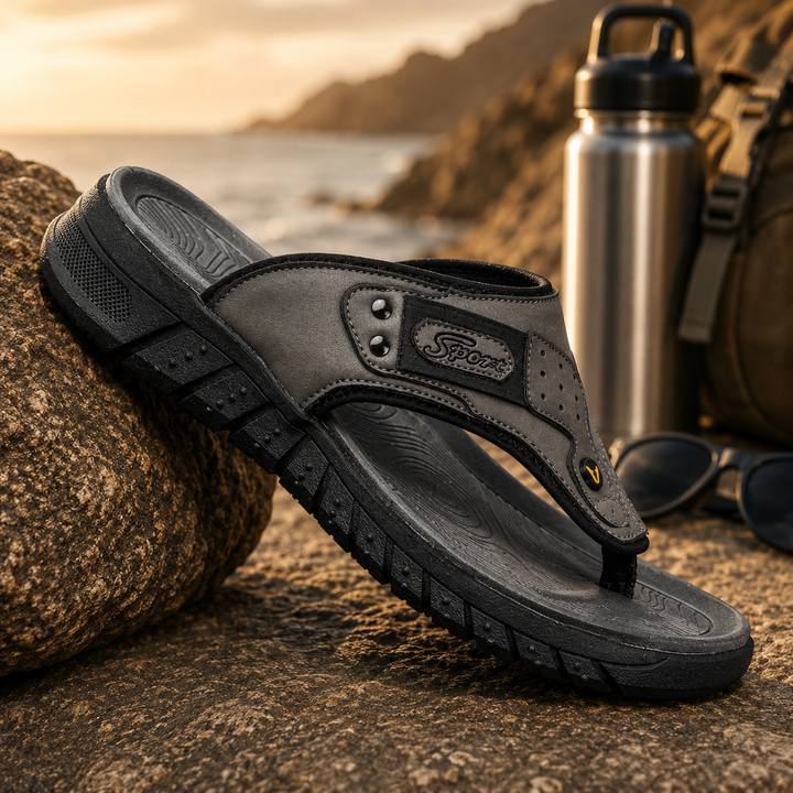 Ranger Outdoor Thong Sandal | Men's Non-Slip Leather-Style Flip Flops